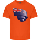 Curled New Zealand Flag Zealander Kiwi Day Kids T-Shirt Childrens Orange