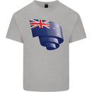 Curled New Zealand Flag Zealander Kiwi Day Kids T-Shirt Childrens Sports Grey