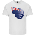 Curled New Zealand Flag Zealander Kiwi Day Kids T-Shirt Childrens White