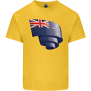 Curled New Zealand Flag Zealander Kiwi Day Kids T-Shirt Childrens Yellow