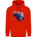 Curled New Zealand Flag Zealander Kiwi Day Mens 80% Cotton Hoodie Bright Red