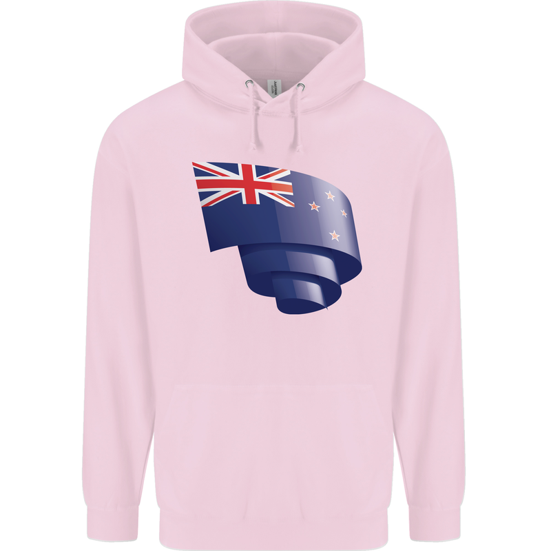 Curled New Zealand Flag Zealander Kiwi Day Mens 80% Cotton Hoodie Light Pink