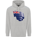 Curled New Zealand Flag Zealander Kiwi Day Mens 80% Cotton Hoodie Sports Grey