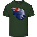 Curled New Zealand Flag Zealander Kiwi Day Mens Cotton T-Shirt Tee Top Forest Green