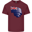 Curled New Zealand Flag Zealander Kiwi Day Mens Cotton T-Shirt Tee Top Maroon