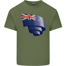 Curled New Zealand Flag Zealander Kiwi Day Mens Cotton T-Shirt Tee Top Military Green