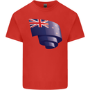 Curled New Zealand Flag Zealander Kiwi Day Mens Cotton T-Shirt Tee Top Red