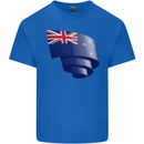 Curled New Zealand Flag Zealander Kiwi Day Mens Cotton T-Shirt Tee Top Royal Blue