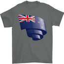 Curled New Zealand Flag Zealander Kiwi Day Mens T-Shirt 100% Cotton Charcoal