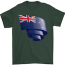 Curled New Zealand Flag Zealander Kiwi Day Mens T-Shirt 100% Cotton Forest Green