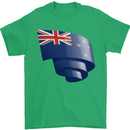 Curled New Zealand Flag Zealander Kiwi Day Mens T-Shirt 100% Cotton Irish Green