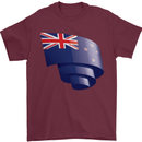 Curled New Zealand Flag Zealander Kiwi Day Mens T-Shirt 100% Cotton Maroon