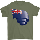 Curled New Zealand Flag Zealander Kiwi Day Mens T-Shirt 100% Cotton Military Green