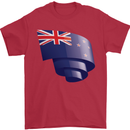 Curled New Zealand Flag Zealander Kiwi Day Mens T-Shirt 100% Cotton Red