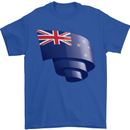 Curled New Zealand Flag Zealander Kiwi Day Mens T-Shirt 100% Cotton Royal Blue