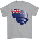 Curled New Zealand Flag Zealander Kiwi Day Mens T-Shirt 100% Cotton Sports Grey