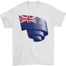 Curled New Zealand Flag Zealander Kiwi Day Mens T-Shirt 100% Cotton White