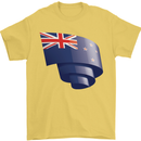 Curled New Zealand Flag Zealander Kiwi Day Mens T-Shirt 100% Cotton Yellow