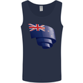 Curled New Zealand Flag Zealander Kiwi Day Mens Vest Tank Top Navy Blue