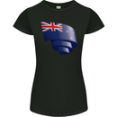Curled New Zealand Flag Zealander Kiwi Day Womens Petite Cut T-Shirt Black