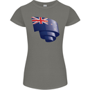 Curled New Zealand Flag Zealander Kiwi Day Womens Petite Cut T-Shirt Charcoal