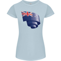 Curled New Zealand Flag Zealander Kiwi Day Womens Petite Cut T-Shirt Light Blue