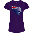 Curled New Zealand Flag Zealander Kiwi Day Womens Petite Cut T-Shirt Purple