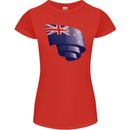 Curled New Zealand Flag Zealander Kiwi Day Womens Petite Cut T-Shirt Red