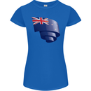 Curled New Zealand Flag Zealander Kiwi Day Womens Petite Cut T-Shirt Royal Blue