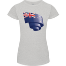 Curled New Zealand Flag Zealander Kiwi Day Womens Petite Cut T-Shirt Sports Grey