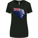 Curled New Zealand Flag Zealander Kiwi Day Womens Wider Cut T-Shirt Black