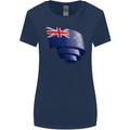 Curled New Zealand Flag Zealander Kiwi Day Womens Wider Cut T-Shirt Navy Blue