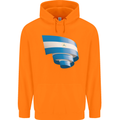 Curled Nicaragua Flag Nicaraguan Day Football Childrens Kids Hoodie Orange