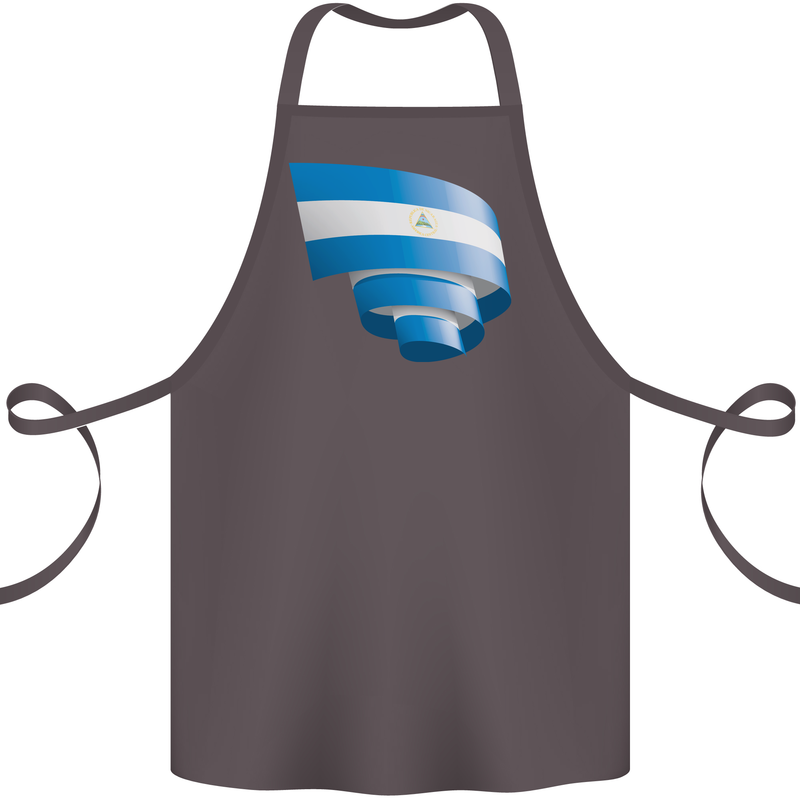 Curled Nicaragua Flag Nicaraguan Day Football Cotton Apron 100% Organic Dark Grey