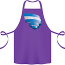 Curled Nicaragua Flag Nicaraguan Day Football Cotton Apron 100% Organic Purple