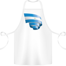 Curled Nicaragua Flag Nicaraguan Day Football Cotton Apron 100% Organic White