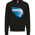 Curled Nicaragua Flag Nicaraguan Day Football Kids Sweatshirt Jumper Black