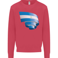 Curled Nicaragua Flag Nicaraguan Day Football Kids Sweatshirt Jumper Heliconia