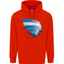 Curled Nicaragua Flag Nicaraguan Day Football Mens 80% Cotton Hoodie Bright Red