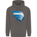 Curled Nicaragua Flag Nicaraguan Day Football Mens 80% Cotton Hoodie Charcoal