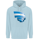 Curled Nicaragua Flag Nicaraguan Day Football Mens 80% Cotton Hoodie Light Blue