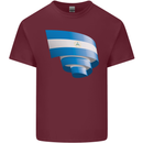 Curled Nicaragua Flag Nicaraguan Day Football Mens Cotton T-Shirt Tee Top Maroon
