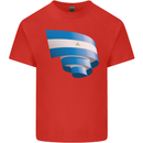 Curled Nicaragua Flag Nicaraguan Day Football Mens Cotton T-Shirt Tee Top Red