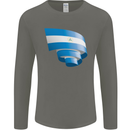 Curled Nicaragua Flag Nicaraguan Day Football Mens Long Sleeve T-Shirt Charcoal