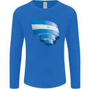 Curled Nicaragua Flag Nicaraguan Day Football Mens Long Sleeve T-Shirt Royal Blue