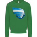 Curled Nicaragua Flag Nicaraguan Day Football Mens Sweatshirt Jumper Irish Green