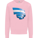 Curled Nicaragua Flag Nicaraguan Day Football Mens Sweatshirt Jumper Light Pink