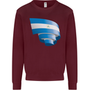 Curled Nicaragua Flag Nicaraguan Day Football Mens Sweatshirt Jumper Maroon