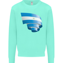Curled Nicaragua Flag Nicaraguan Day Football Mens Sweatshirt Jumper Peppermint