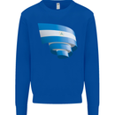 Curled Nicaragua Flag Nicaraguan Day Football Mens Sweatshirt Jumper Royal Blue